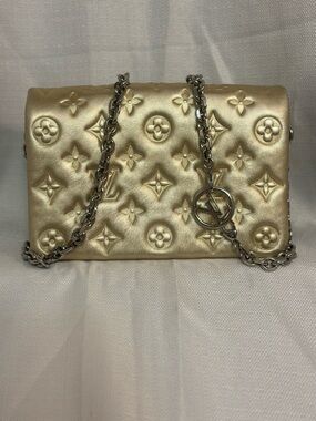 LOUIS VUITTON Monogram Pochette Coussin in Gold
